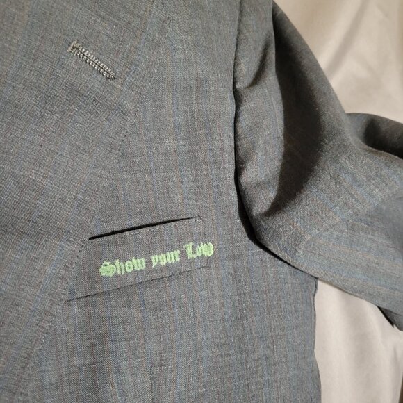 Austin Reed of Regent Park wool colored pinstripe jacket with stamp detail.  Uni - Picture 5 of 6